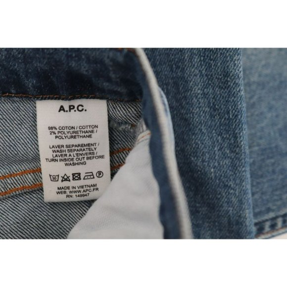 A.P.C. Blue Slim Straight Jeans Versatile Denim - Picture 11 of 12